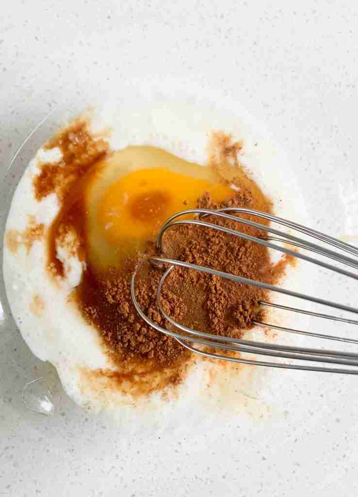 ingredients being whisked together