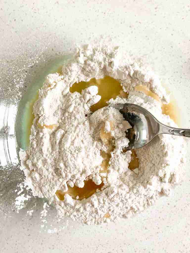 making glaze in a bowl