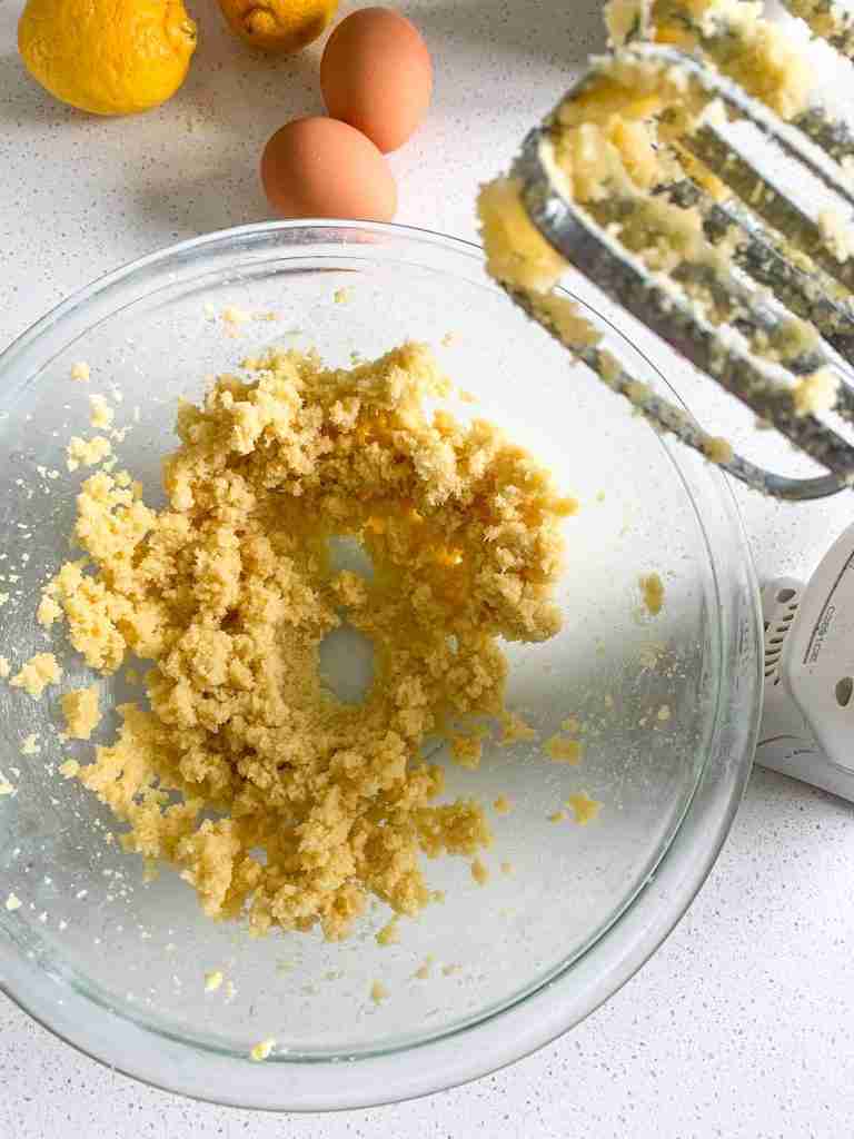 creaming together sugar and butter