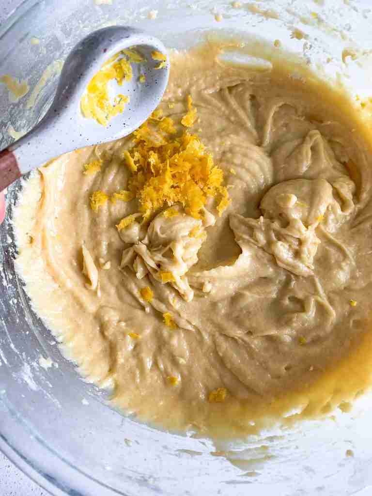 adding in lemon zest to batter
