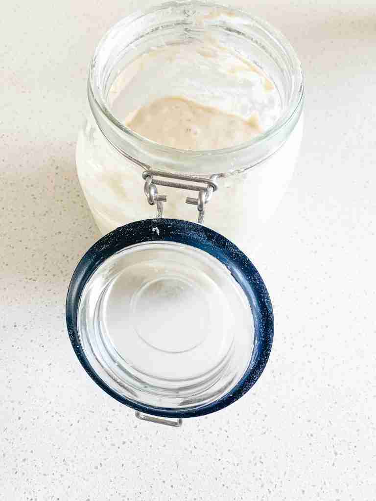 open jar full of starter