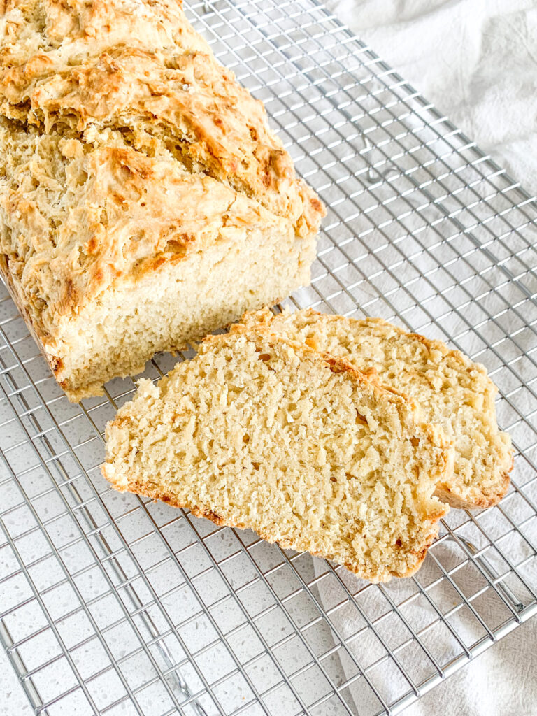 freshly baked sourdough beer bread