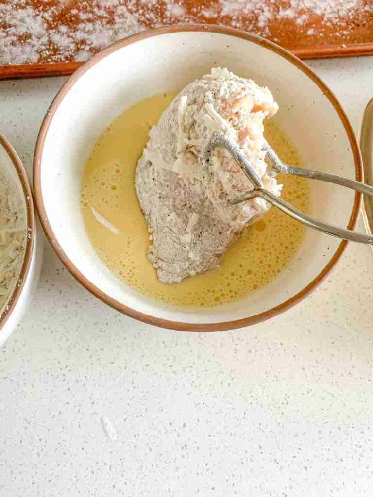 dredging pieces of chicken