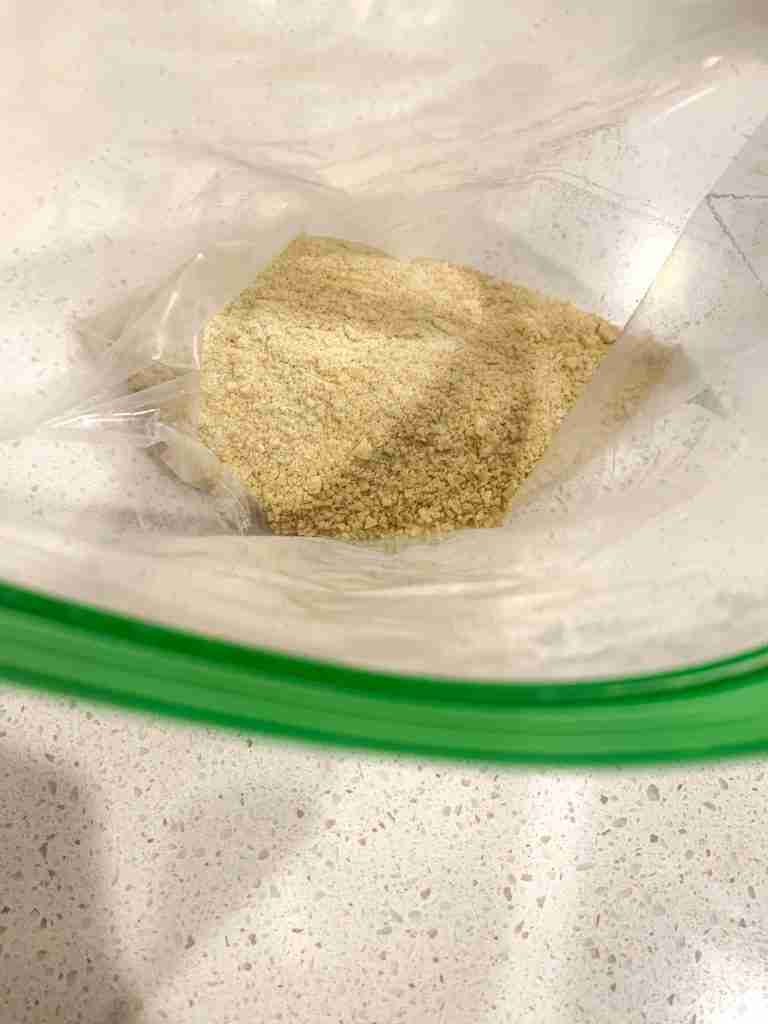 baggie full of dried starter