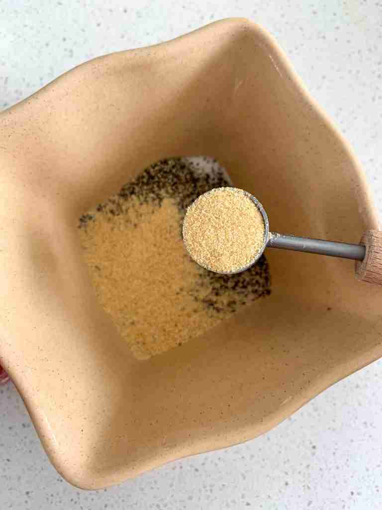mixing seasonings in a bowl