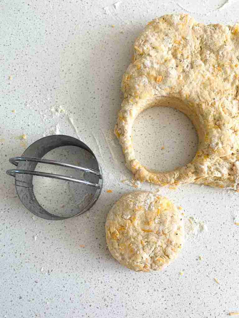 cut out biscuit and dough 