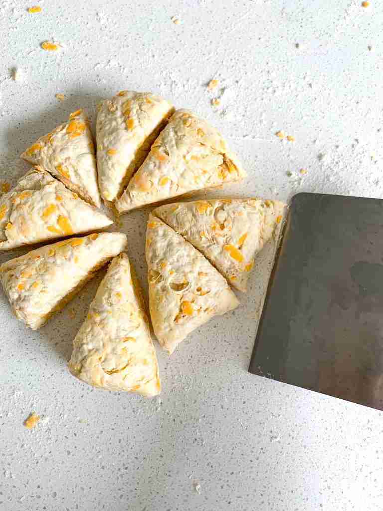 dough shaped into scones