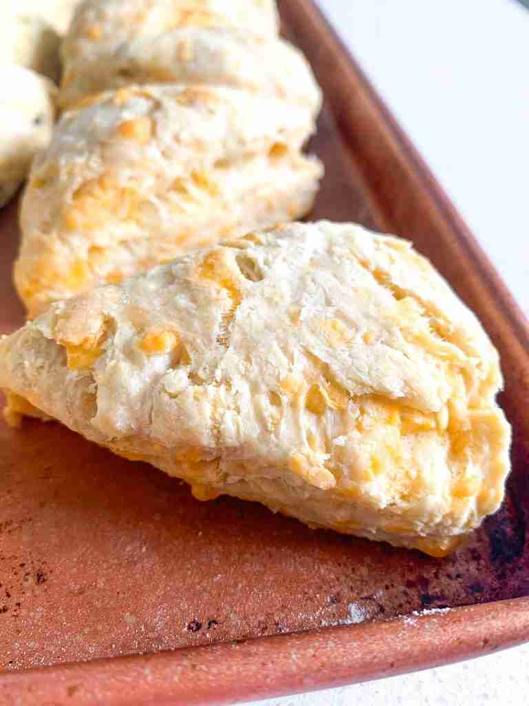 baked scones on a sheet pan 