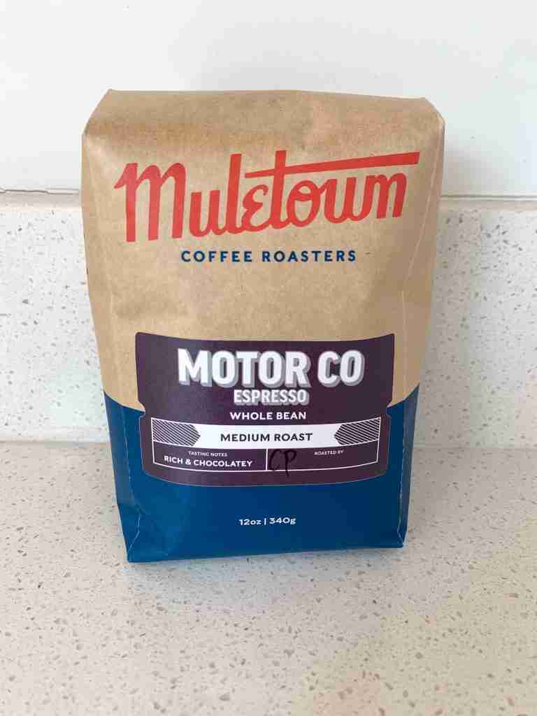 Muletown coffee roasters motor co espresso whole beans bag