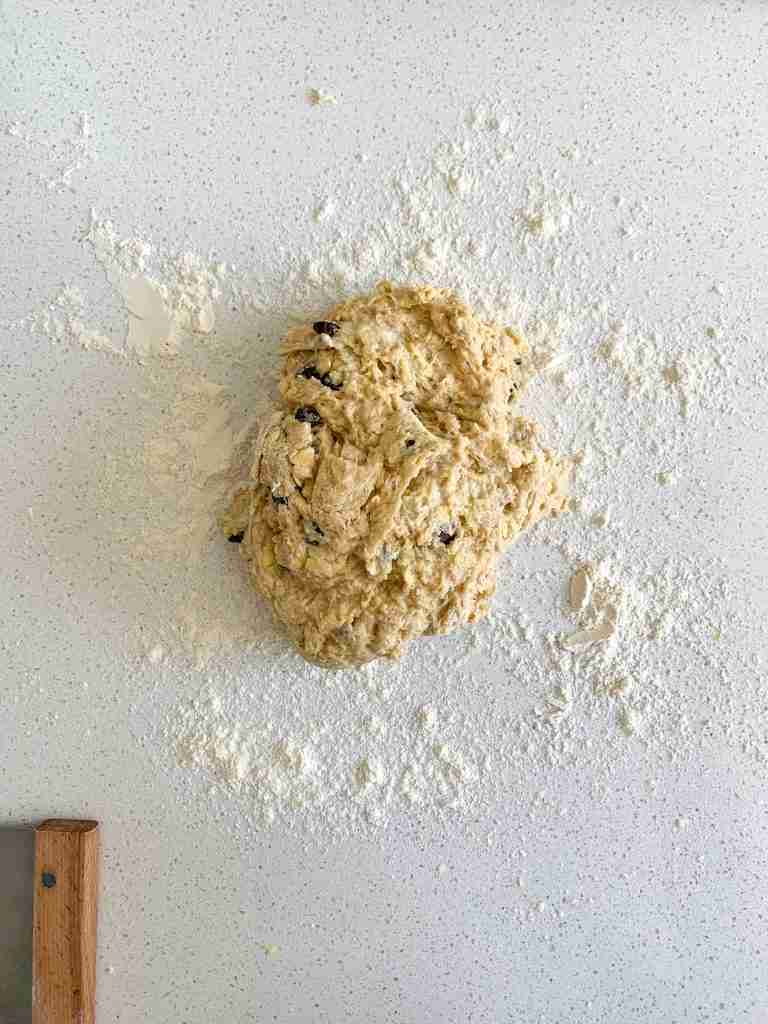 dough turned out on a counter
