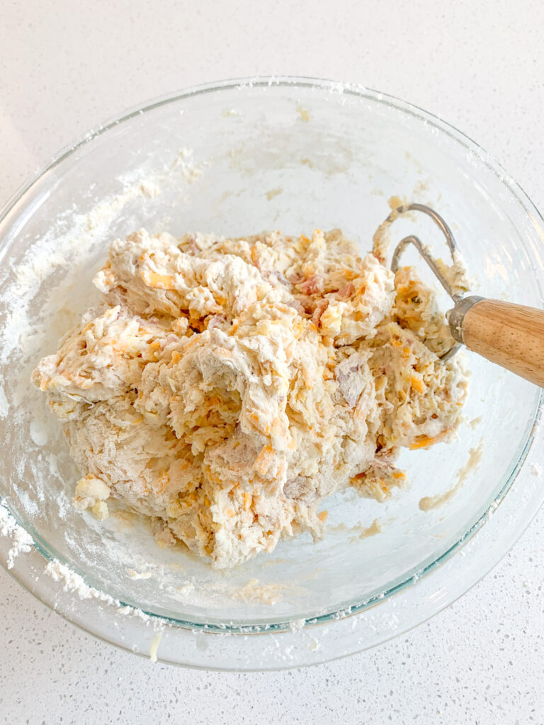sourdough ham and cheese scone dough combined