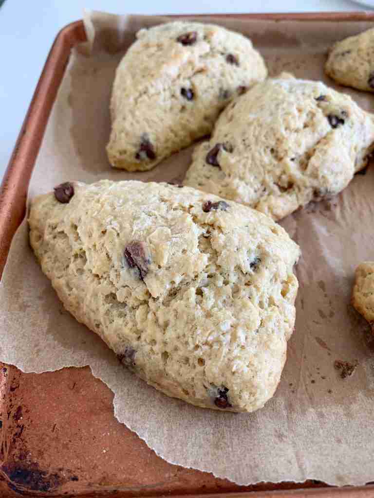 scones sitting on a pan cooling
