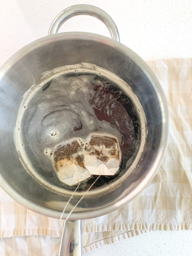 steeping tea after warming