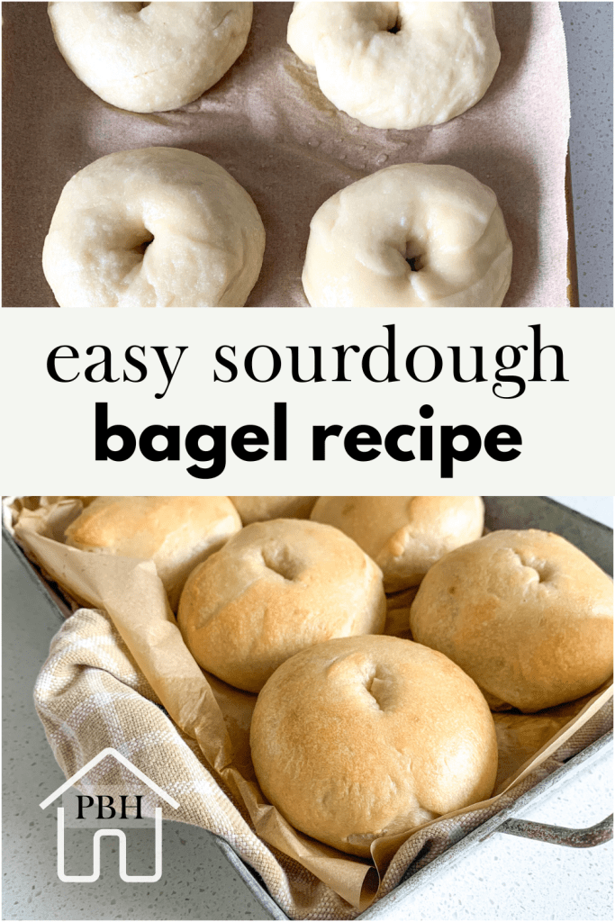 bagels on a tray and a pinterest graphic