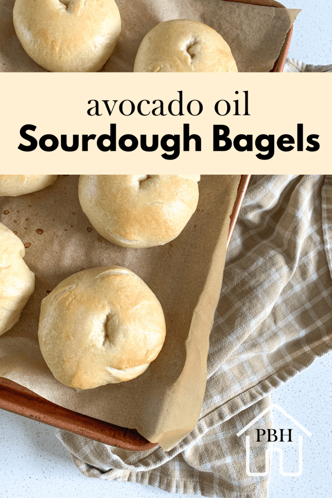 avocado oil bagels on a pinterest graphic