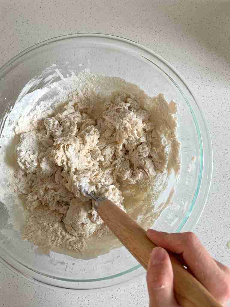 hand mixing dry ingredients