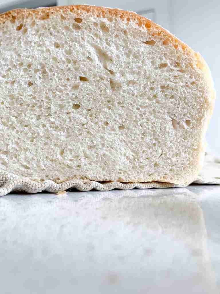 up close shot of the bread crumb