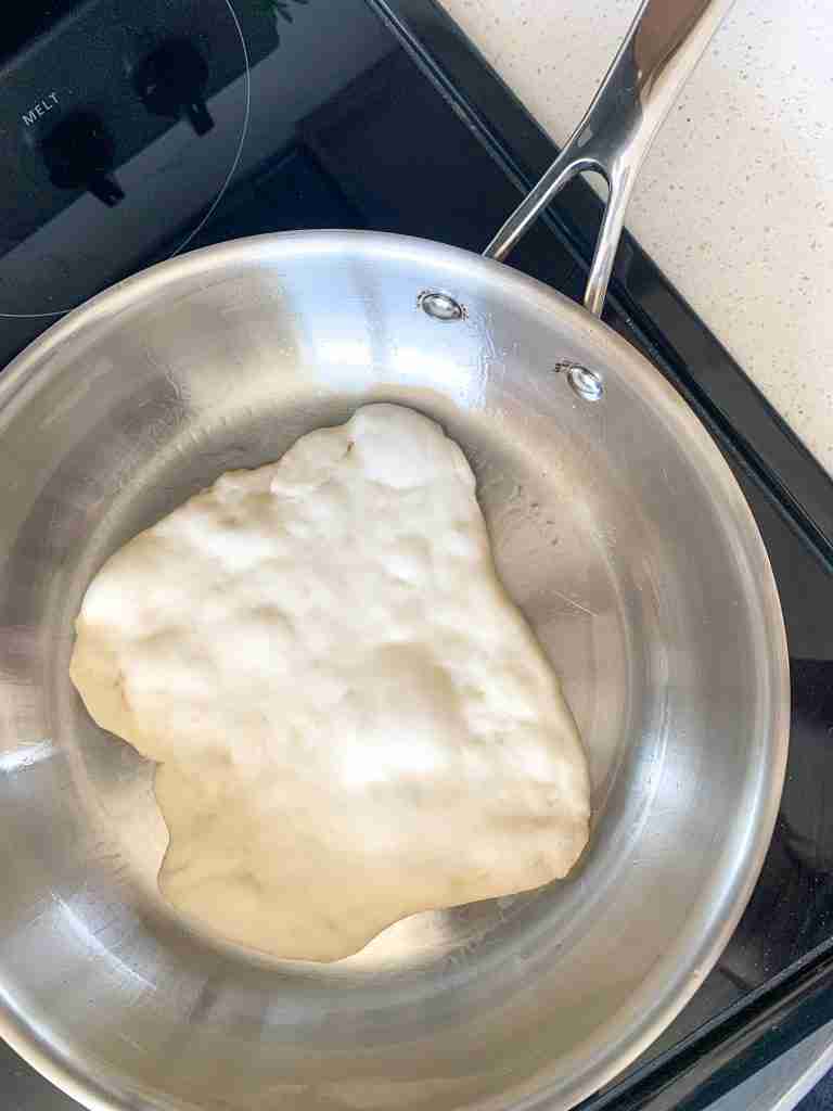 bread cooking in a skillet