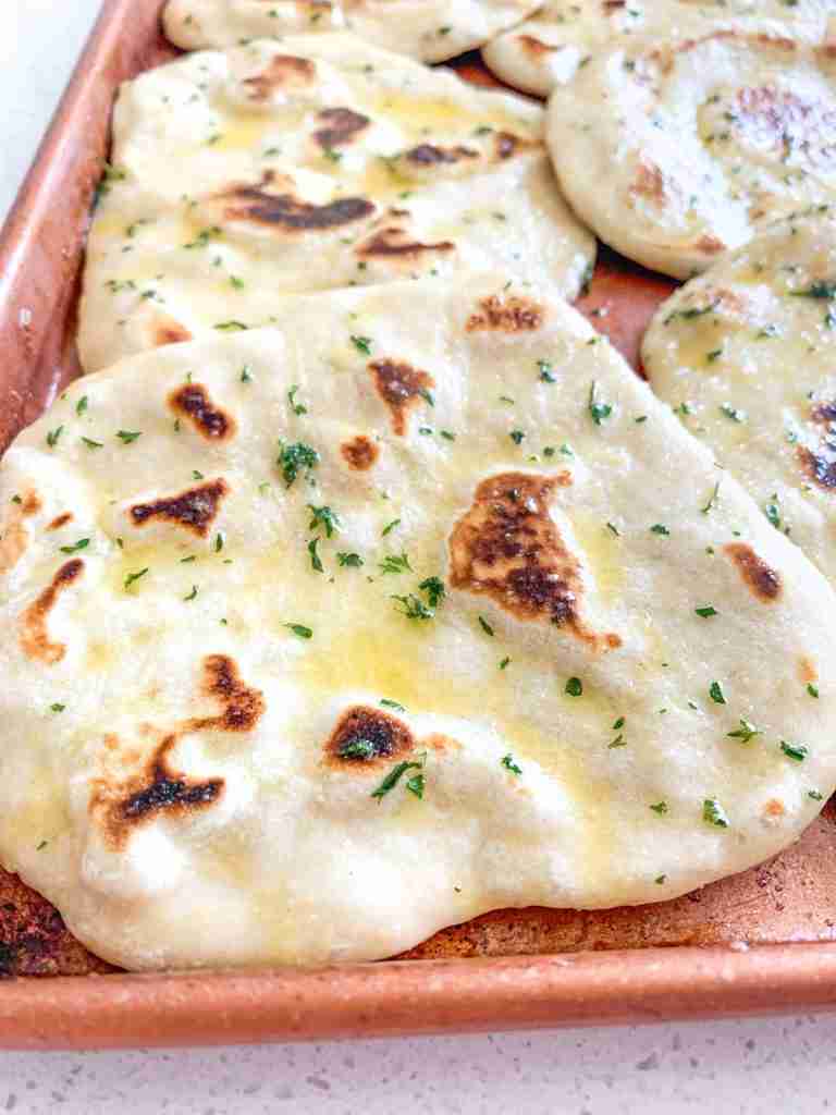 herb butter breads on a sheet pan