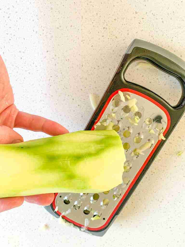 zucchini getting grated
