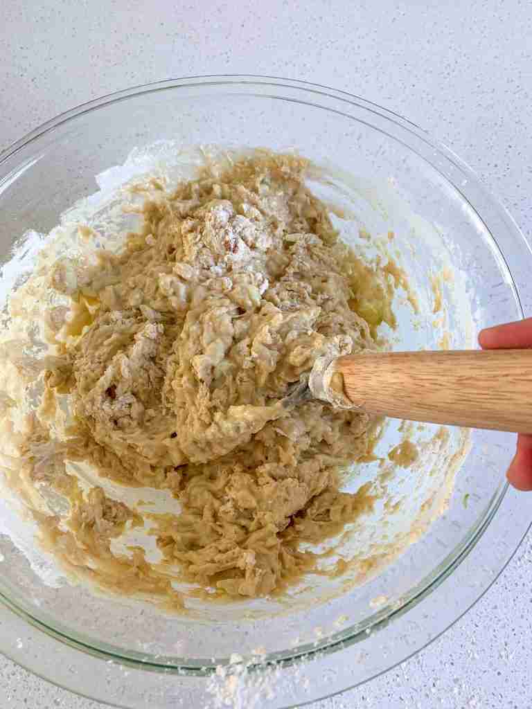 hand whisking batter until combined.