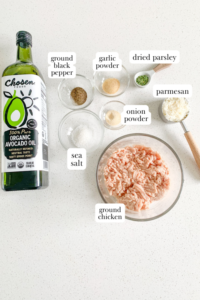 ingredients for ground chicken burgers