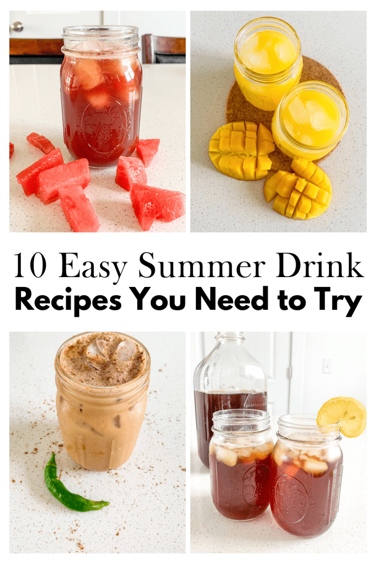 4 drinks recipes photos in a grid