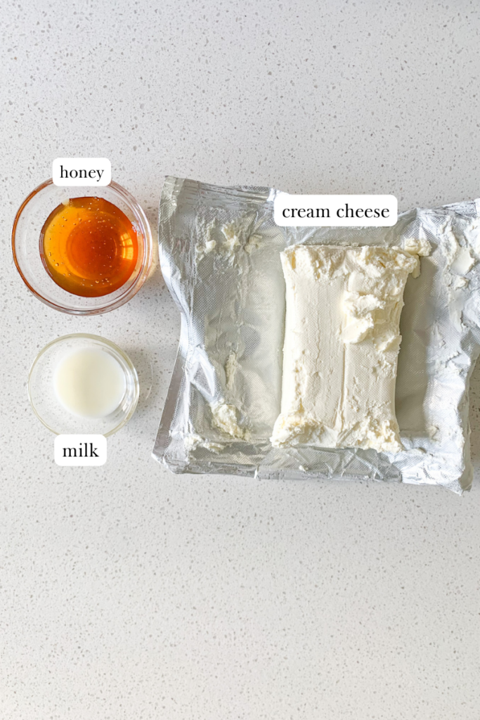 frosting ingredients for sourdough mini fruit pizzas
