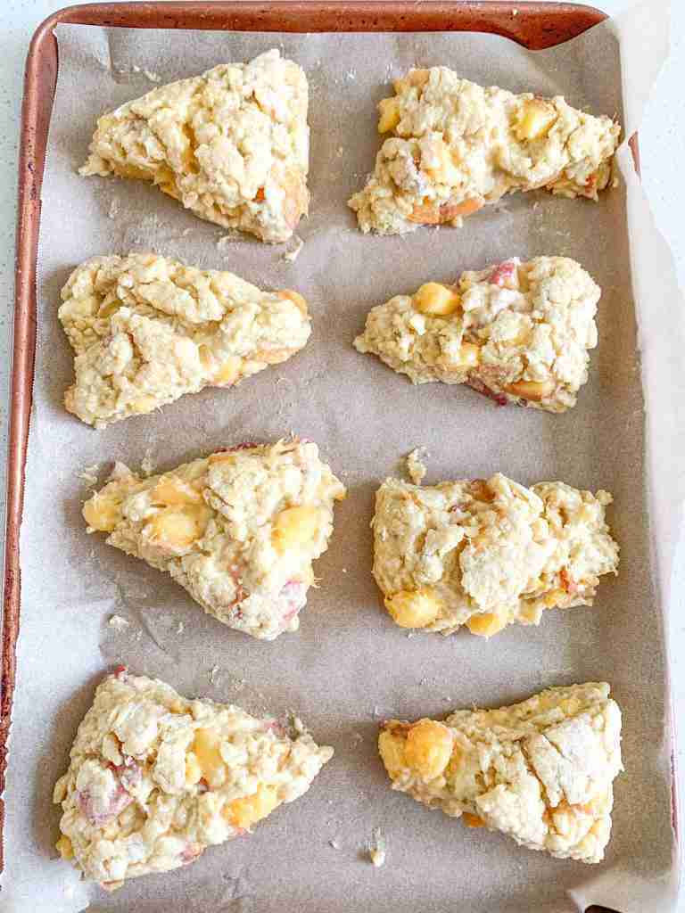 shaped sourdough scones ready to bake
