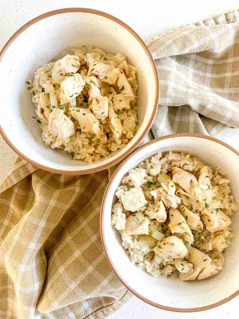 2 bowls of chicken and rice