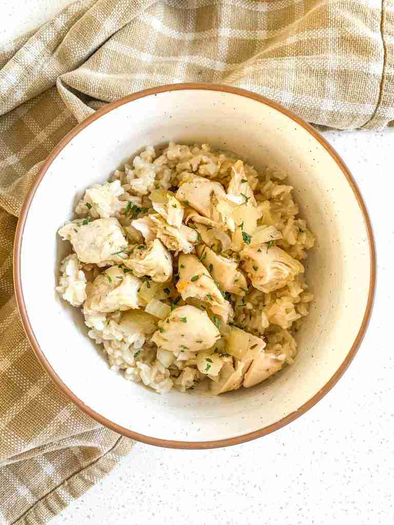 bowl of chicken and rice