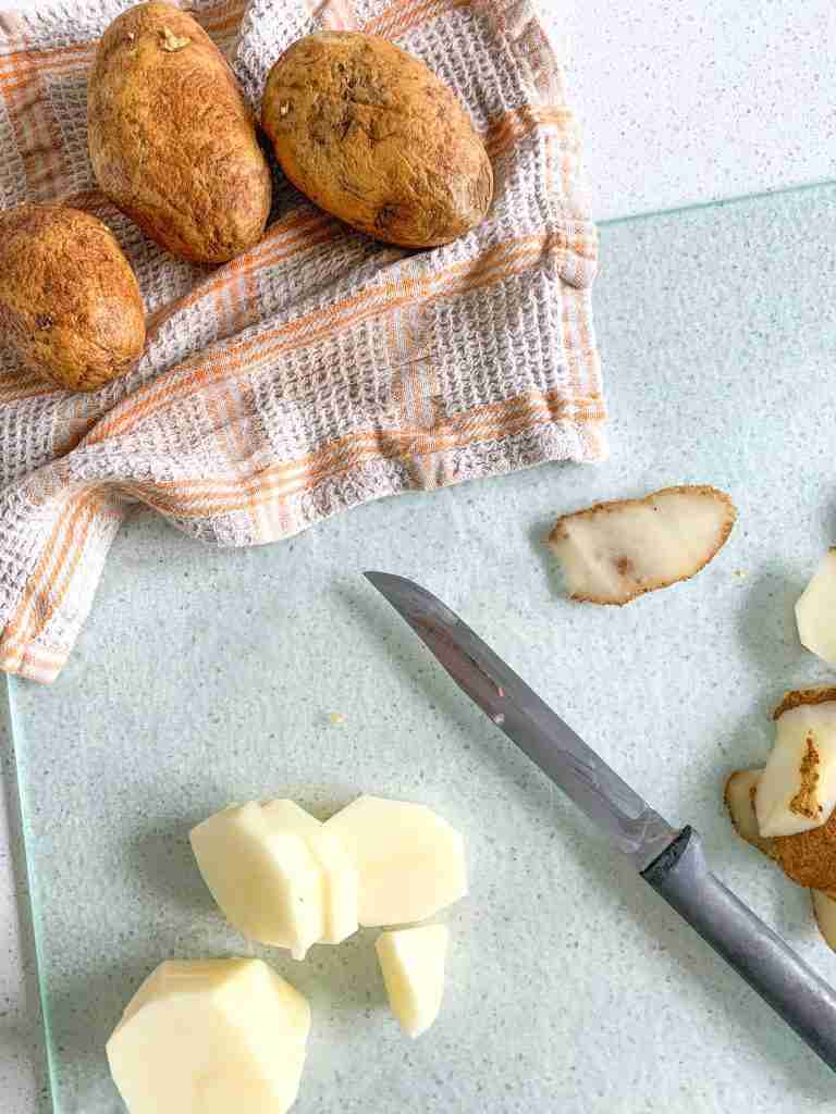 potatoes getting sliced