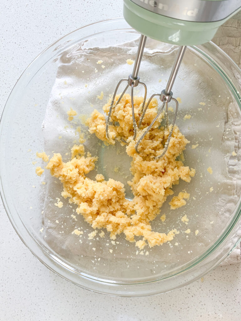 creamed butter and sugar for sourdough sugar cookies