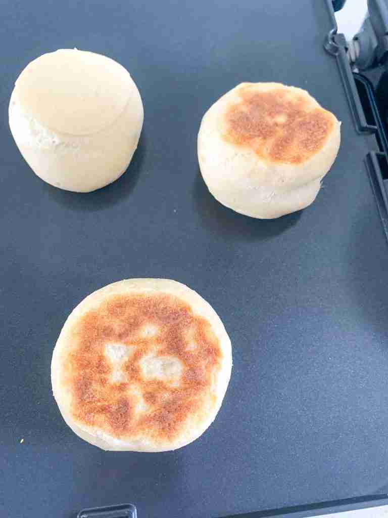 cooking sourdough english muffin
