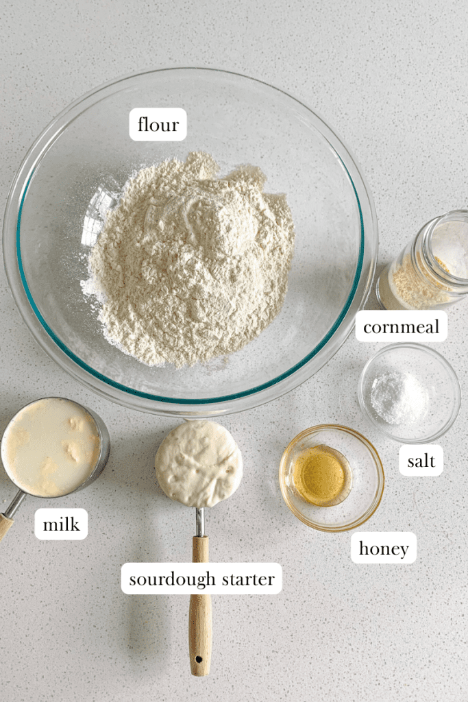 sourdough english muffins labeled ingredients