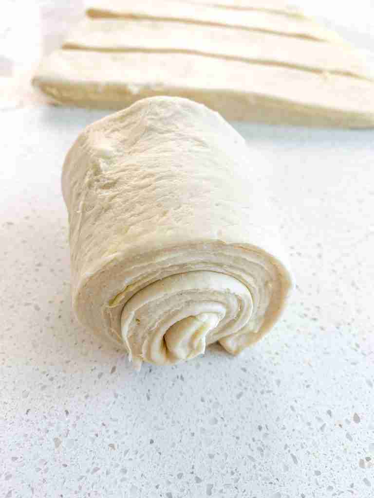 rolled sourdough croissant dough