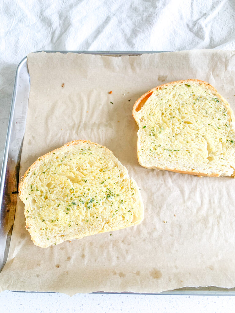 freshly baked sourdough garlic bread
