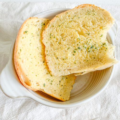 freshly baked sourdough garlic bread