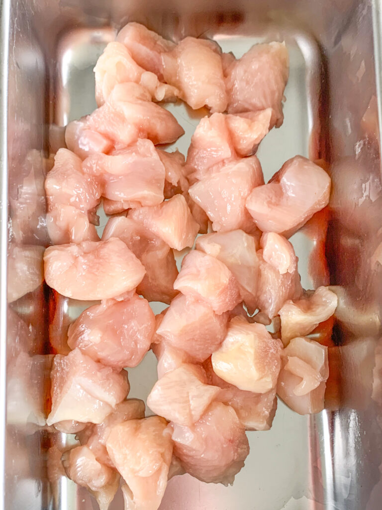chicken sliced in pieces for balsamic chicken