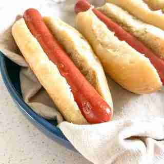 hot dogs in sourdough hot dog buns