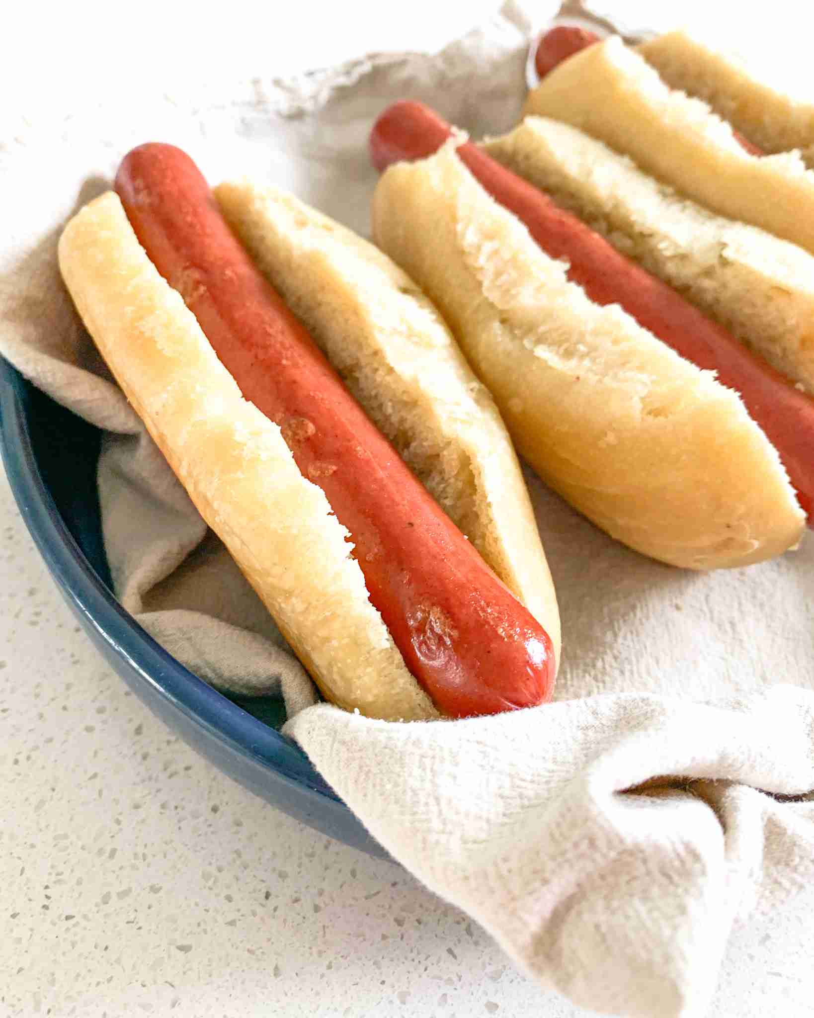 hot dogs in sourdough hot dog buns