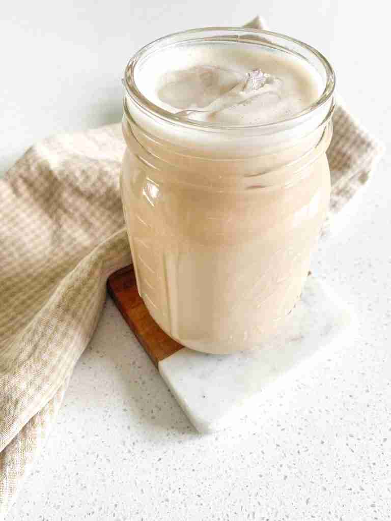 one large glass of an iced drink