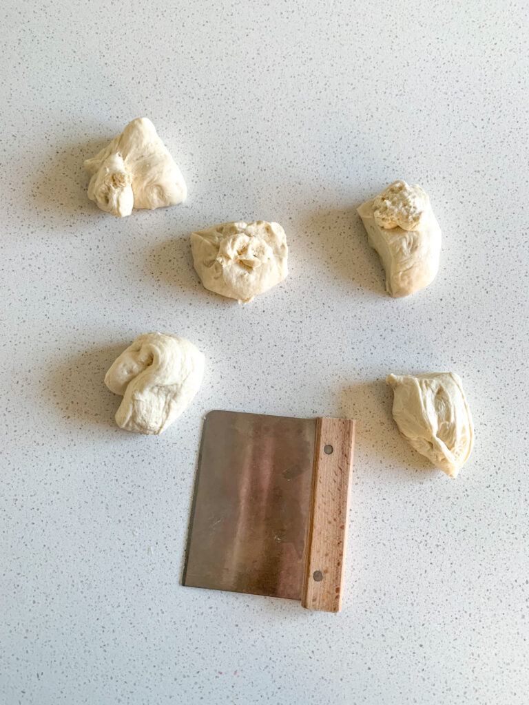 sourdough hot dog bun dough divided