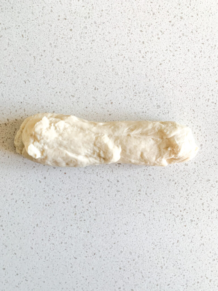 sourdough hot dog bun dough shaped