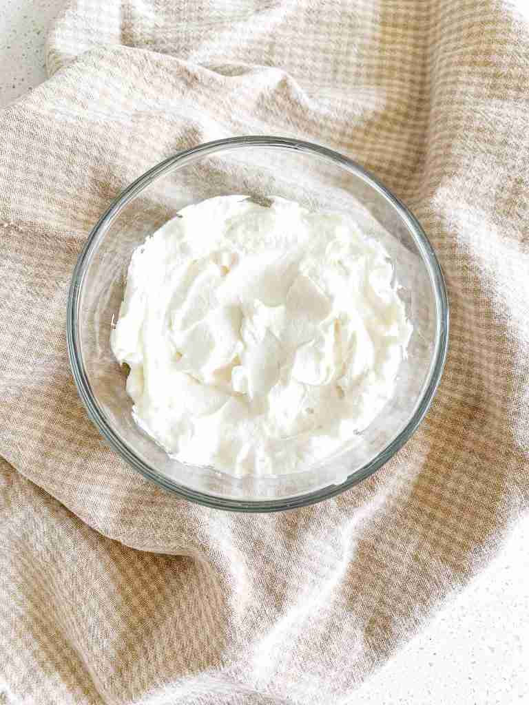 freshly made homemade whipped cream