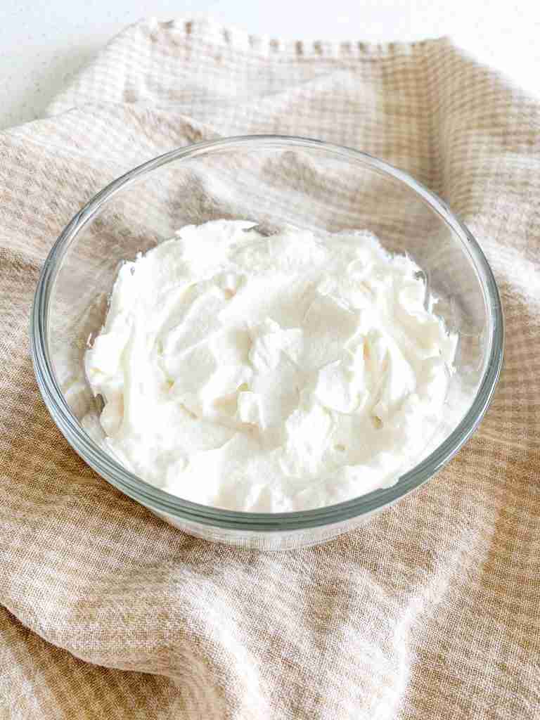 freshly made homemade whipped cream