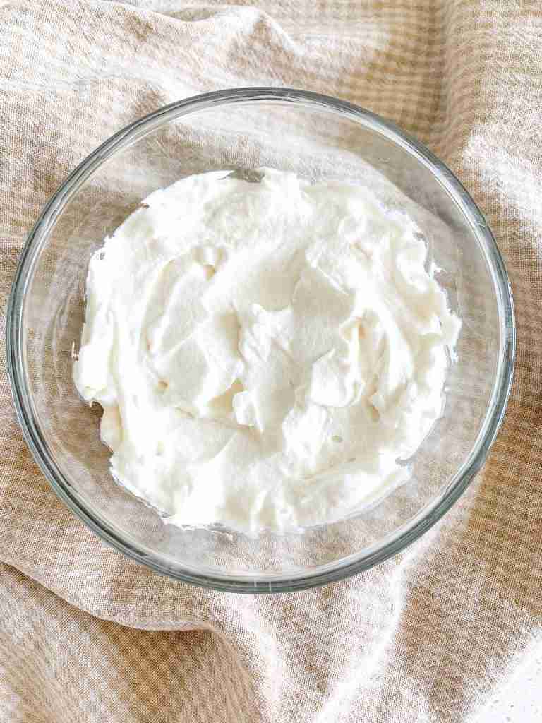 freshly made homemade whipped cream
