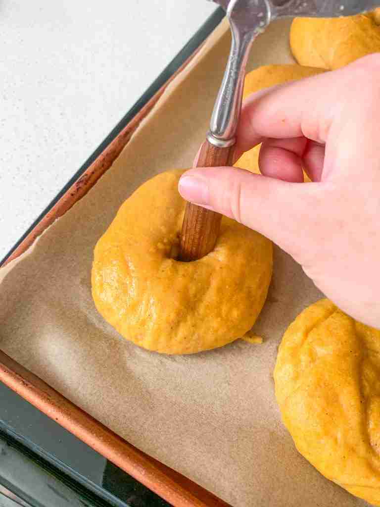 remaking the bagel hole after boiling