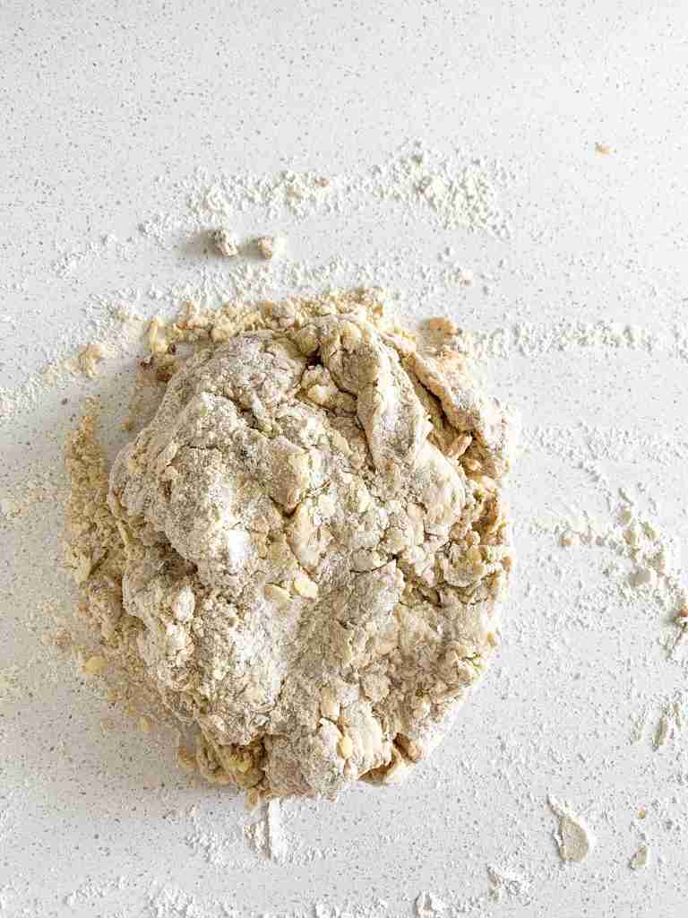 loose scone dough on the counter