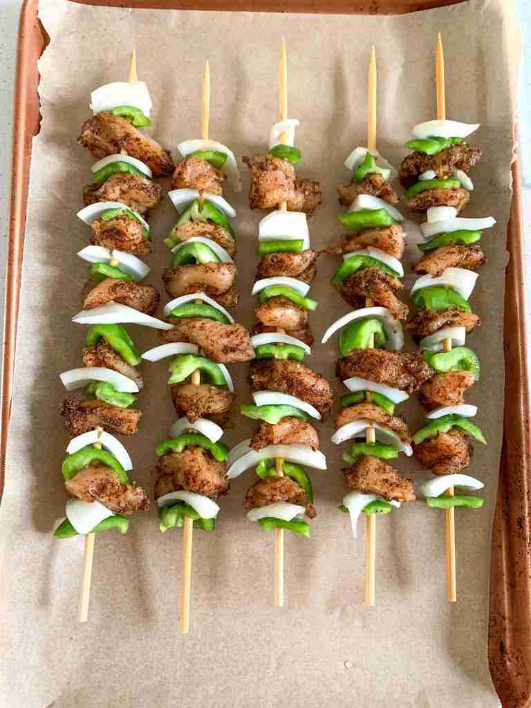 uncooked mexican chicken kabobs